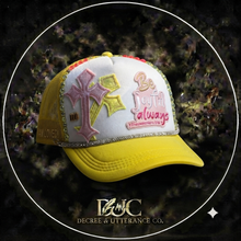 Load image into Gallery viewer, Yellow Be Joyful Always 1 Thessalonians 5:16 Trucker Hat